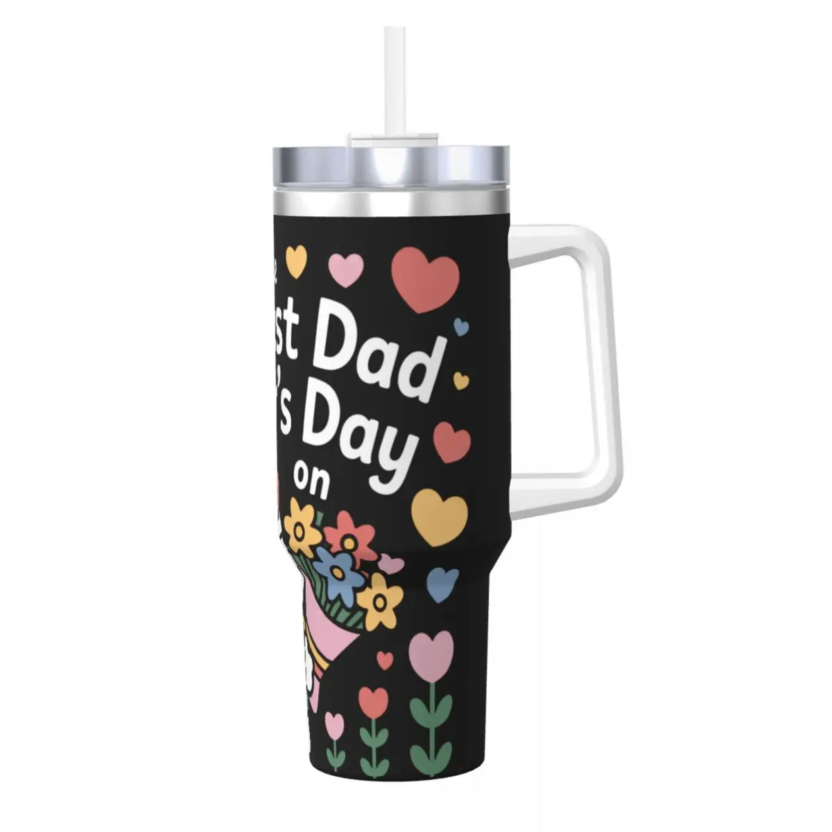 

Hello Kitty Father's Day Stainless Steel Tumbler Camping Thermal Mug With Straws and Lid Large Mugs Cup Cold Drink Water Bottle