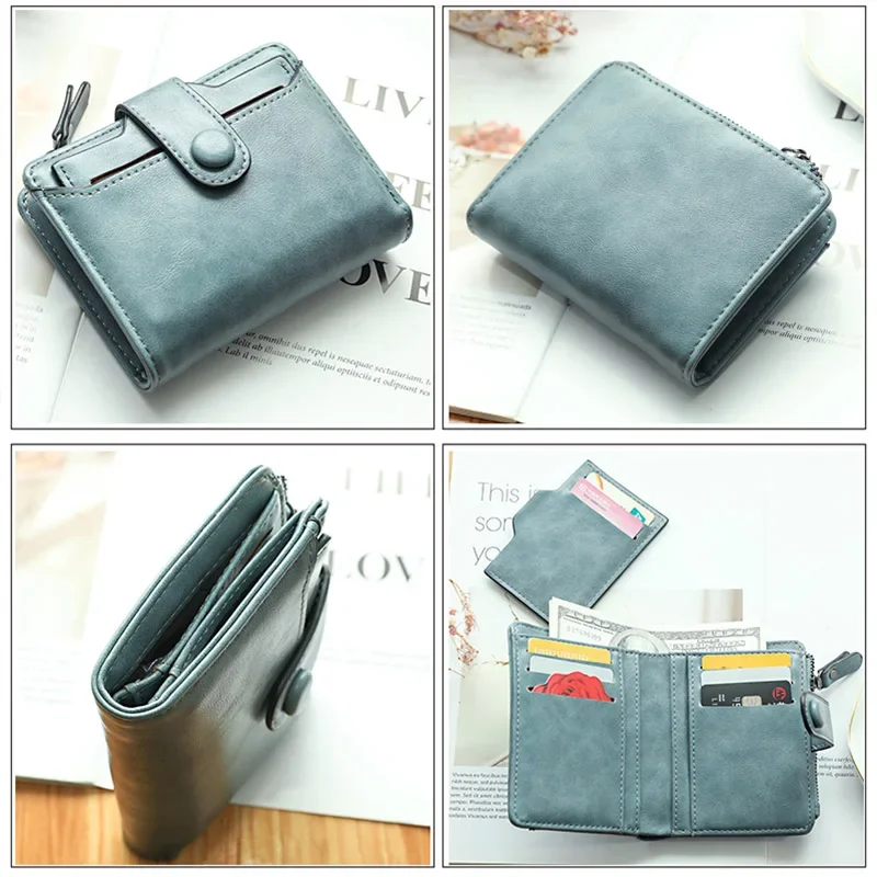 New Women Wallet Hasp Short Purse High Capacity Women Wallets with Removable Card Slots Clutch Wallets for Women