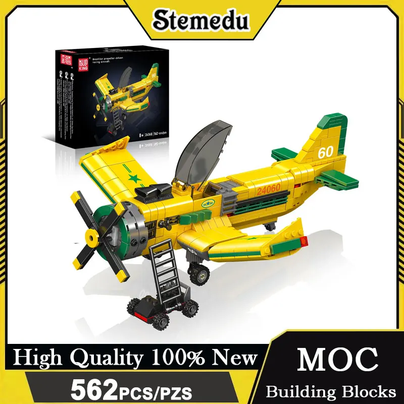 

MOULD KING 562pcs Propeller Racing Plane Building Blocks High-Speed Aerobatic Aviation Model Technic Mechanical Brick Toy Gifts