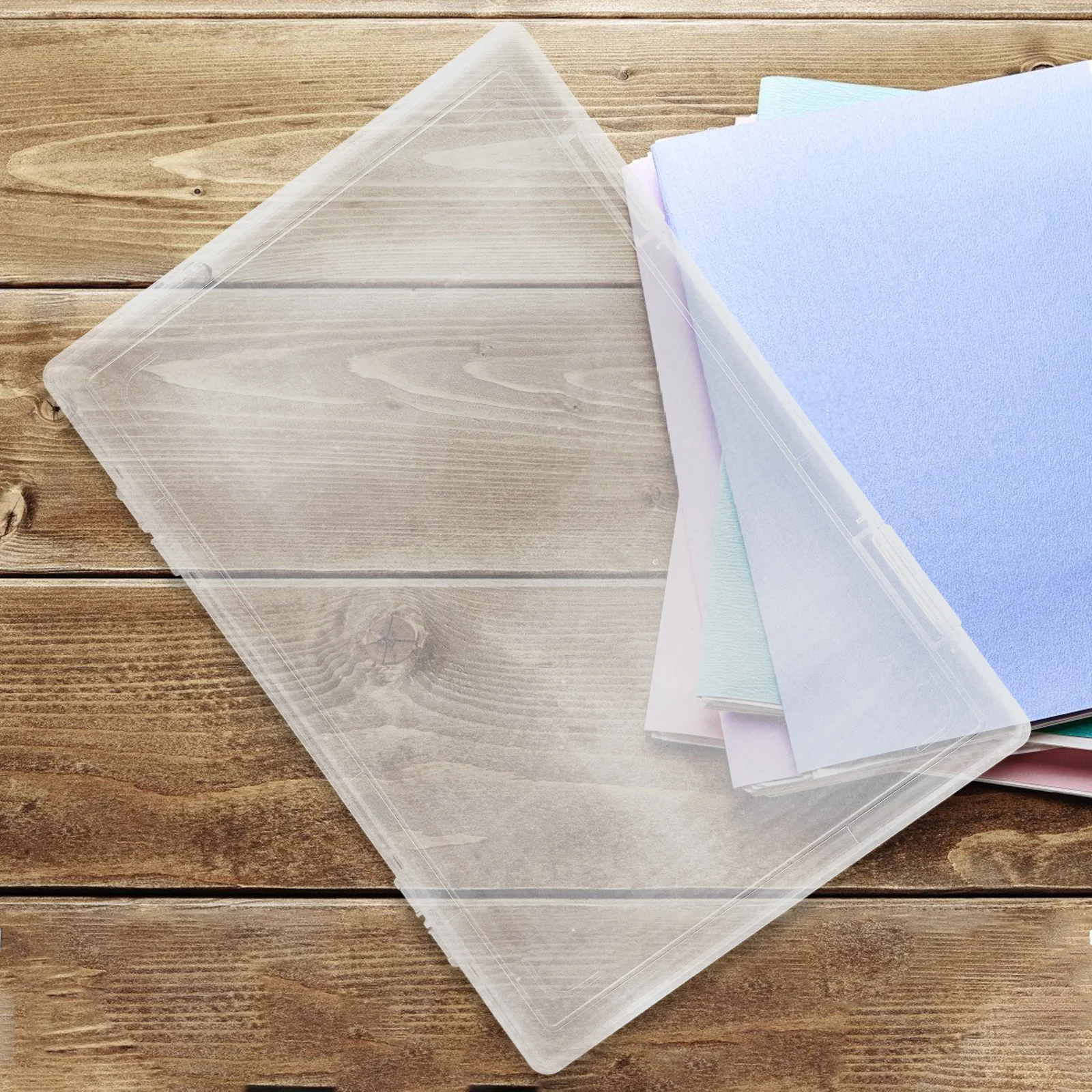 

2Pcs Versatile Storage File Boxes Transparent Plastic Organizer Dustproof Moistureproof for Documents Photos Crafts