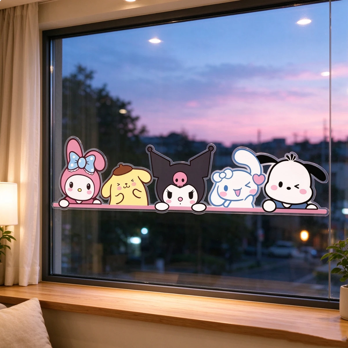 Sanrio Waterproof Removable Stickers: Suitable for Bathroom Mirror Cabinets, Car Doors, and windows; Designed to Cover Scratches