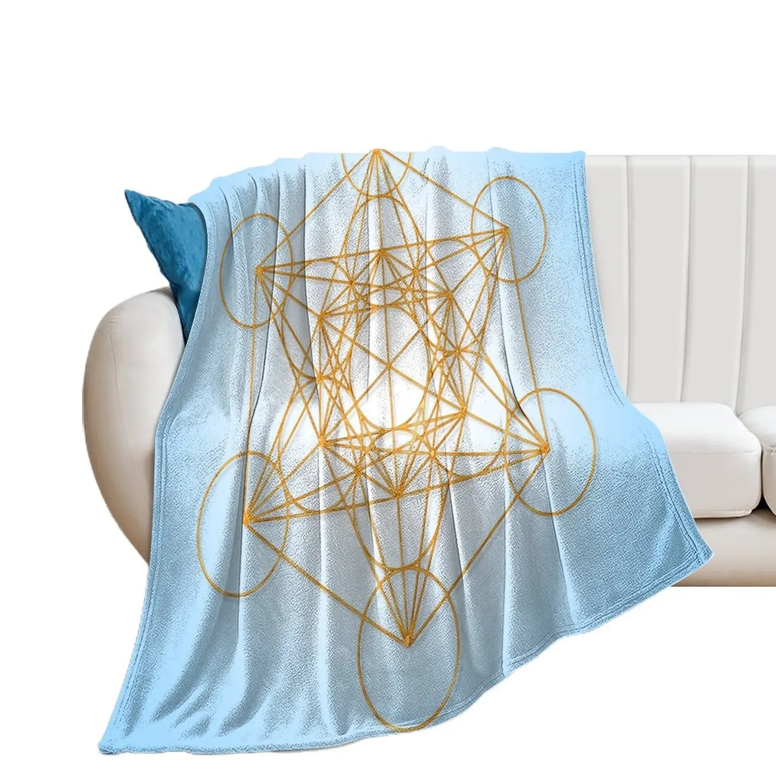 Metatron Cube Sacred Geometry in the Sky Throw Blanket Custom Kid'S Quilt warm for winter Blankets