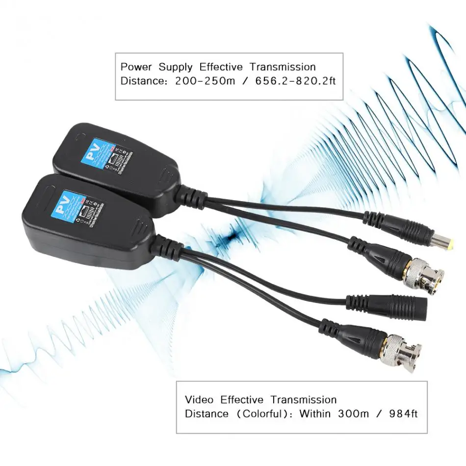 CCTV BNC Video Power Balun Transceiver to CAT5e/6 RJ45 Connector For Surveillance Cameras