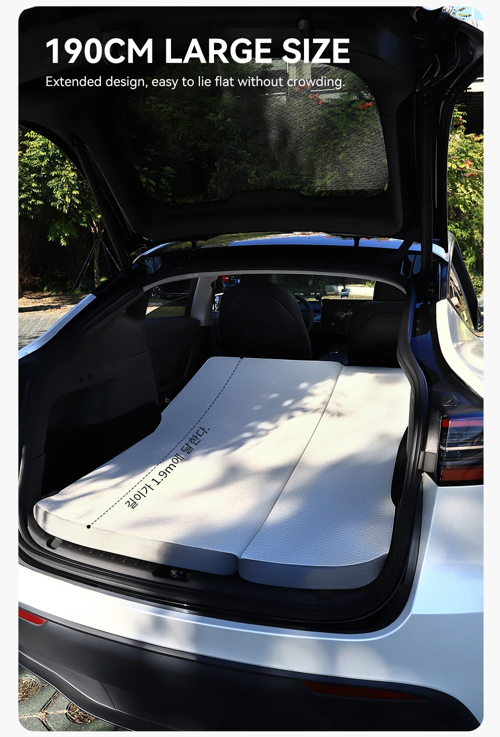 YZ Campingmatratze für Tesla Model Y 2021-2026, Memory-Schaum-Matratze, Reisebett, tragbar, im Auto schlafen, Outdoor-Camping – Detail 19