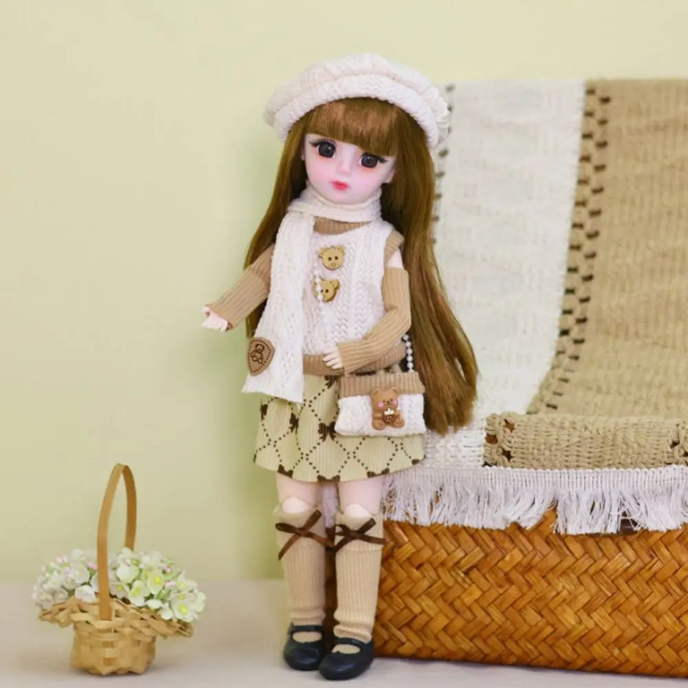 Poupées BJD Anime avec perruque maquillage, herbe d beurre avec vêtements, cheveux longs, yeux attrayants, habillage de princesse, 1/6 SD, 30cm