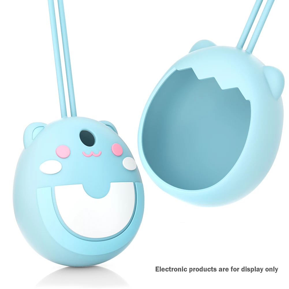 실리콘 종합 보호 케이스 만화 동물 모양의 E-애완 동물 기계 보호기 Tamagotchi Pix 용 끈으로 방수