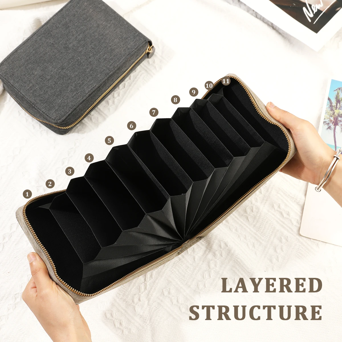 Circular Knitting Needles Storage Bag Multi-Pocket Knitting Tools Kit Organizer Bag Portable Sewing Accessories Storage Bag