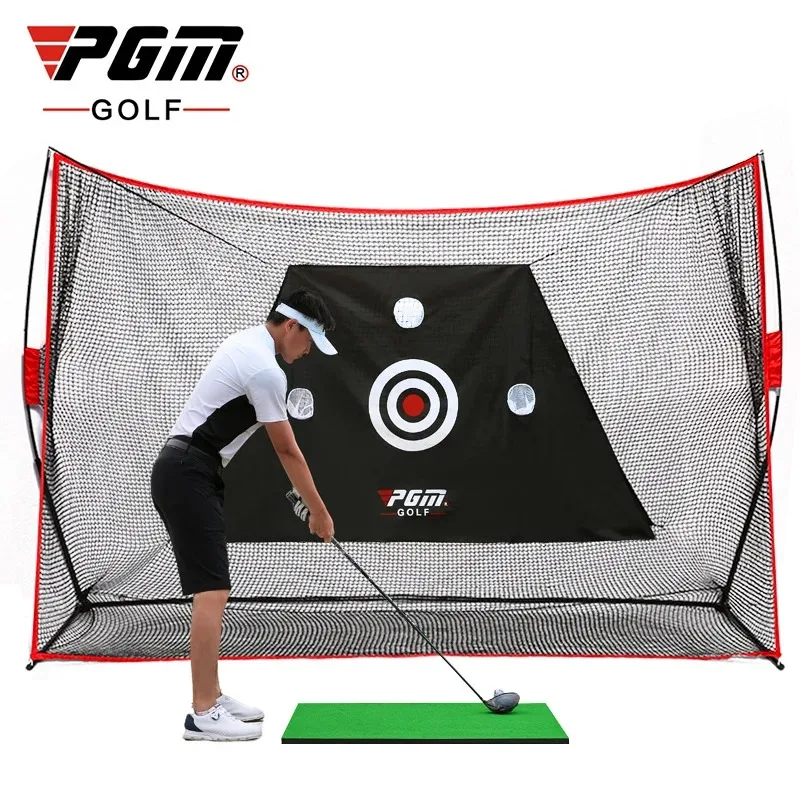 PGM 3m Big Golf Net Trainer Set Holder Shelf Indoor Outdoor Multi-function Swing Cutting Chipping Practice Accessories LXW023