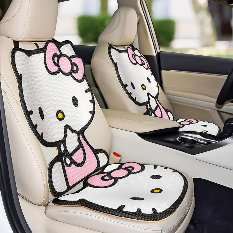 

Новинка, креативная мультяшная подушка для автомобильного сиденья Sanrio с рисунком Hello Kitty, дышащая сетчатая поверхность, нескользящая Всесезонная универсальная подушка