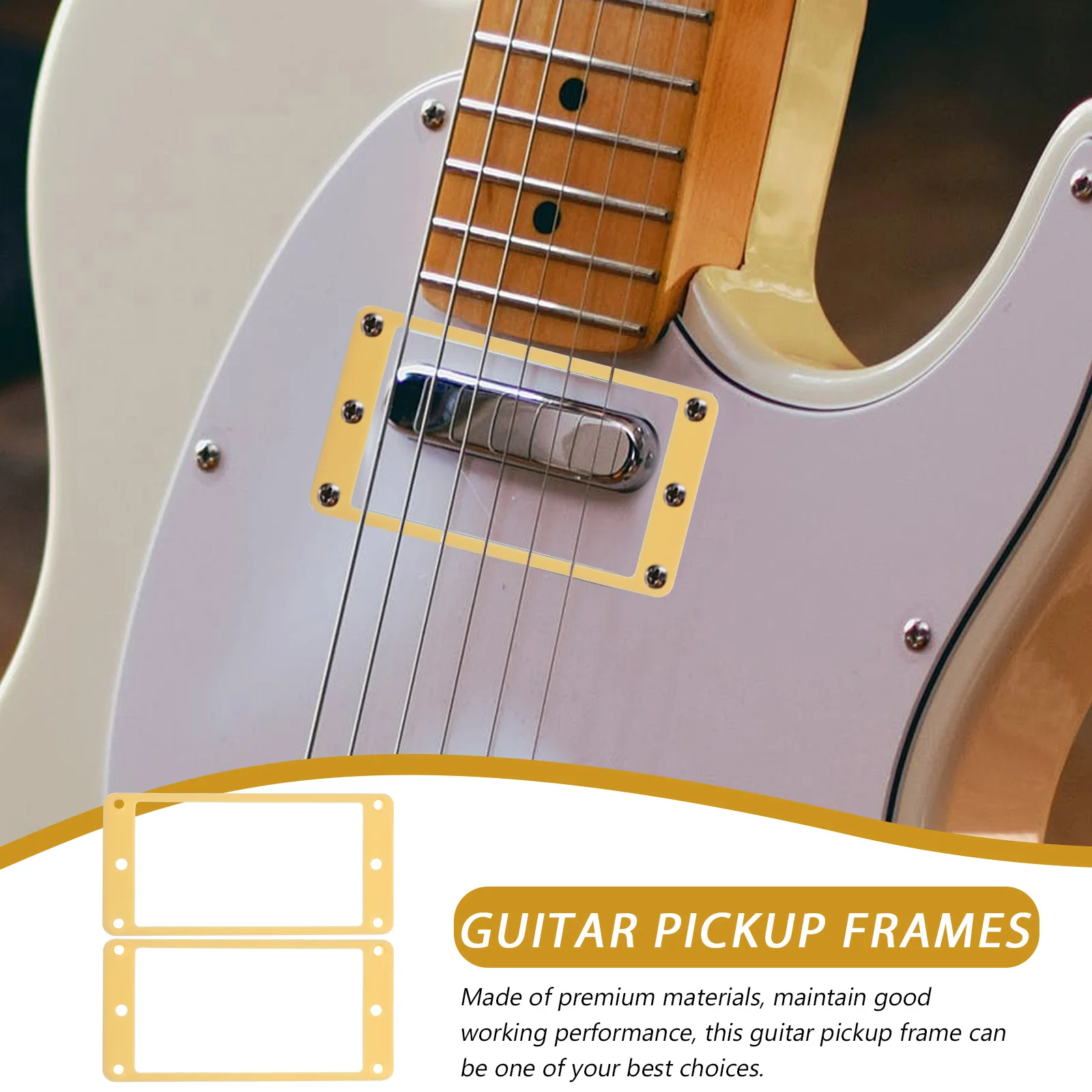 

2 Pcs Pickup Frame Electric Pickups Guitar Rings Single Coil Mounting Cover