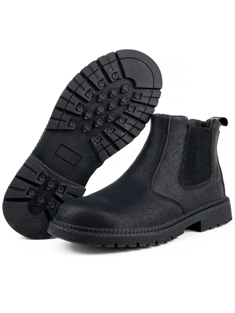 Hommes bottes chaussures en cuir hommes chaussures de sécurité de travail hommes bottes de travail indestructibles hommes bottes de sécurité chaussures à bout en acier bottes Chelsea