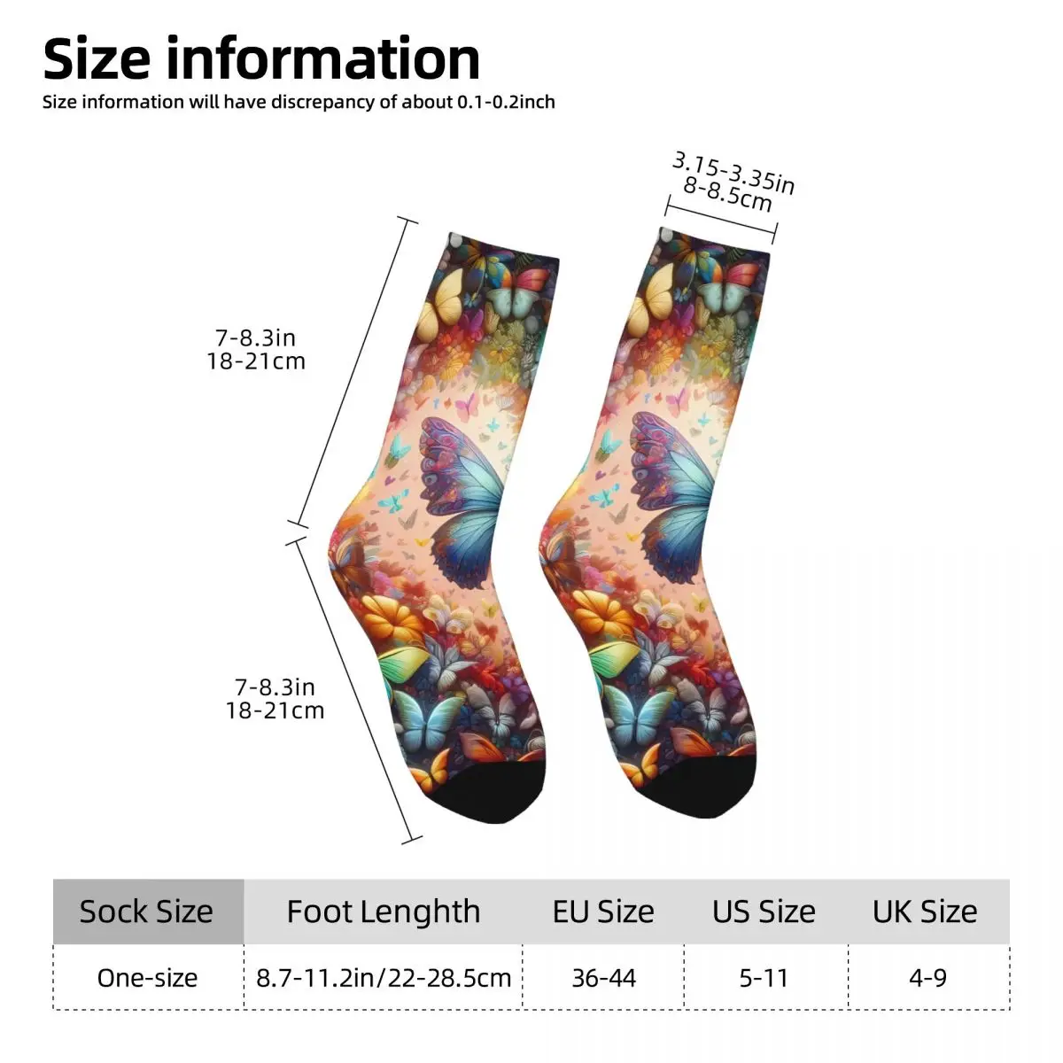 Butterfly Sock Printed Man Polyester