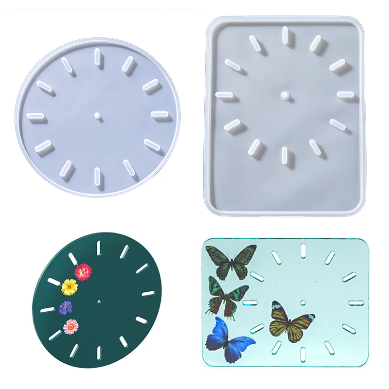 Large Round Clock Silicone Mold Wall Clock Epoxy Resin Casting Mould for DIY Resin Crafts Home Table Ornaments Decoration