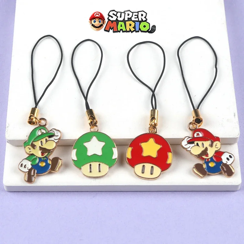 Super Mario Bros Landyard Phone Strap Charm Kawaii Figure Phone Chain Earphone Case Lanyards Decor Phone Case Straps Key Chains