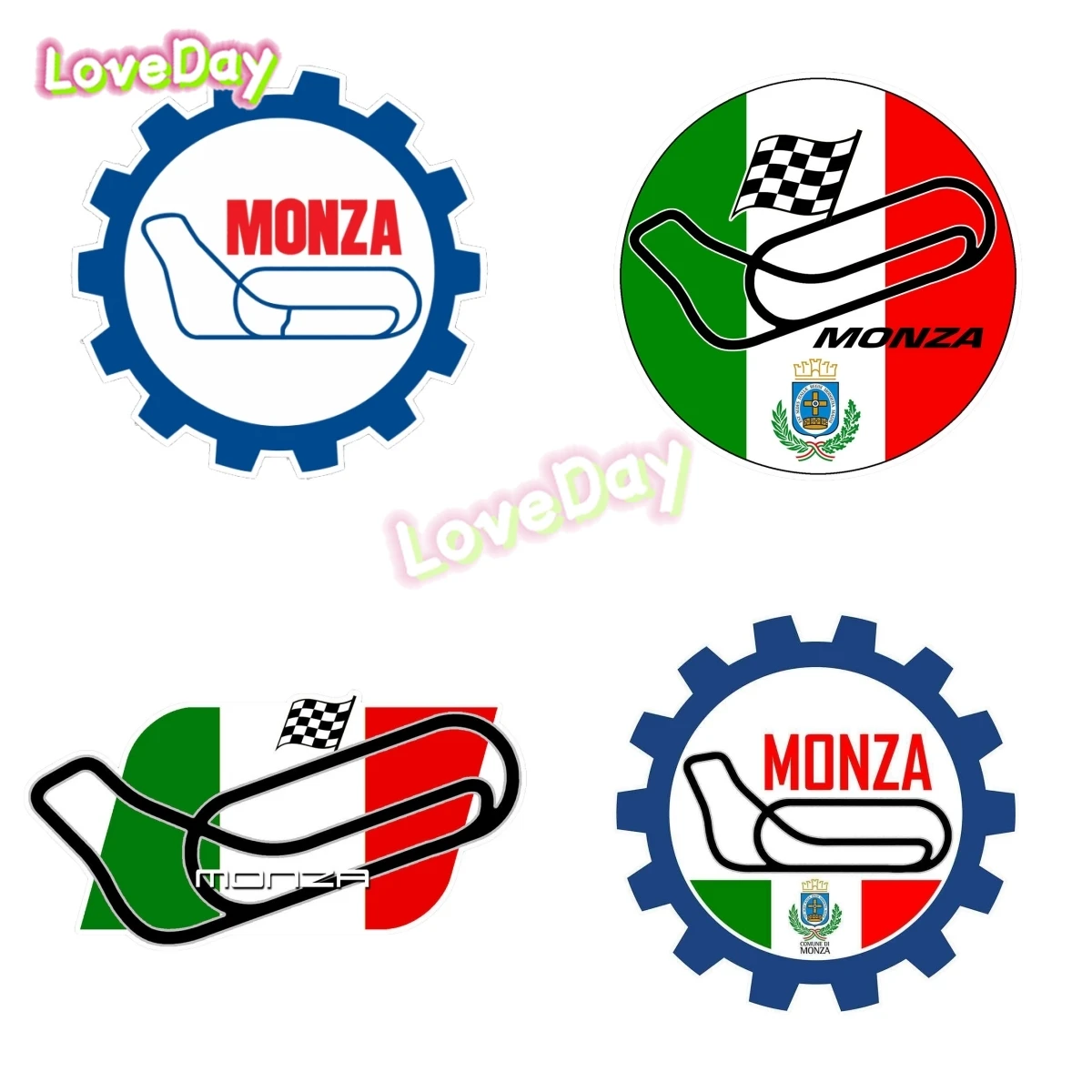 Italian F1 Racing Car Sticker Vinyl MONZA Circuit Autodrome Racing Track Route Stickers Decals