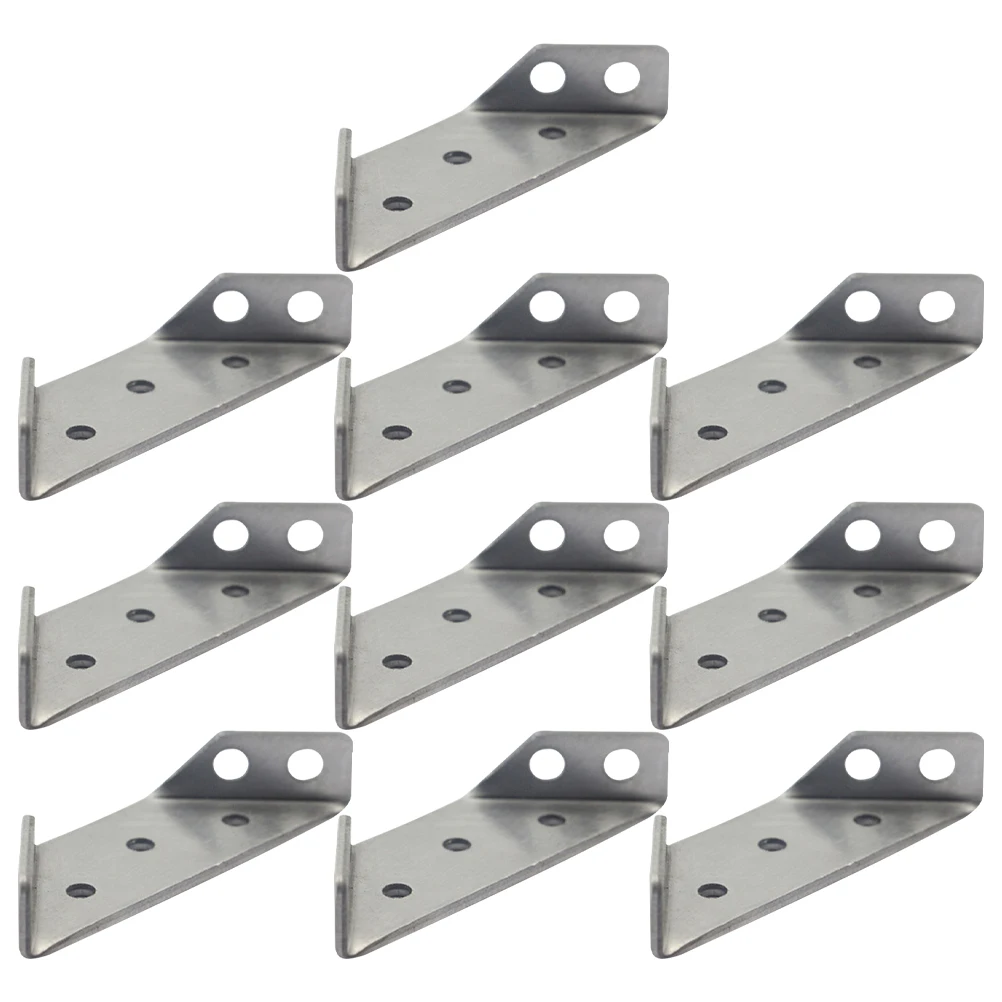 

10pcs Silver Stainless Steel Angle Brackets Heavy Duty Corner Braces Pre drilled Holes Furniture Hardware Joint Fasteners