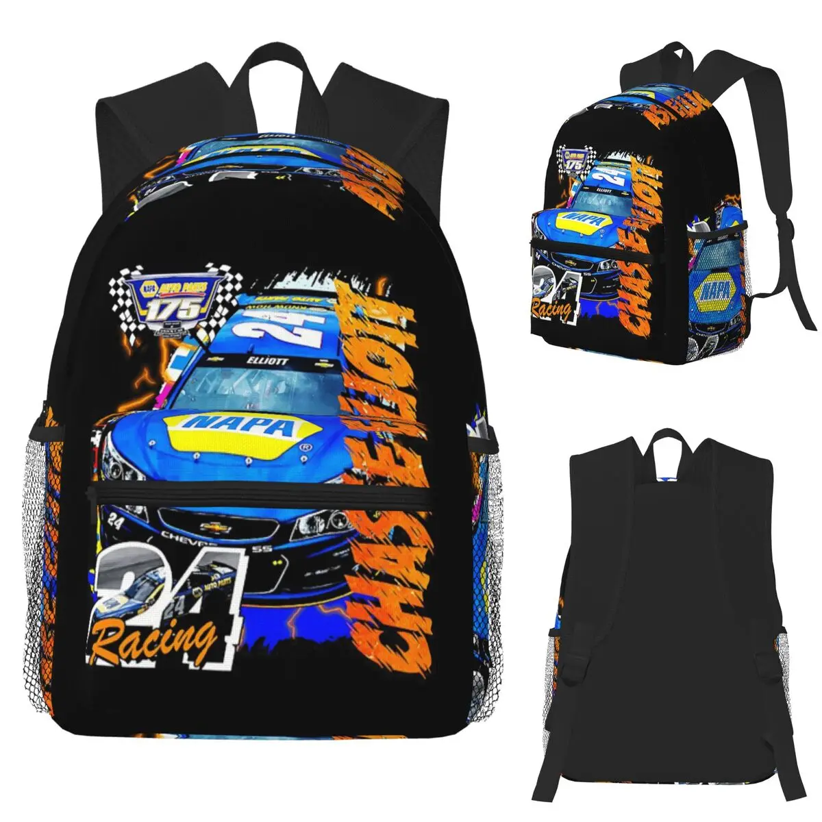 

Chase Elliott NAPA Racing Студенческий рюкзак Школьная сумка Походный дорожный рюкзак для мужчин и женщин Книжная сумка Сумки на плечо