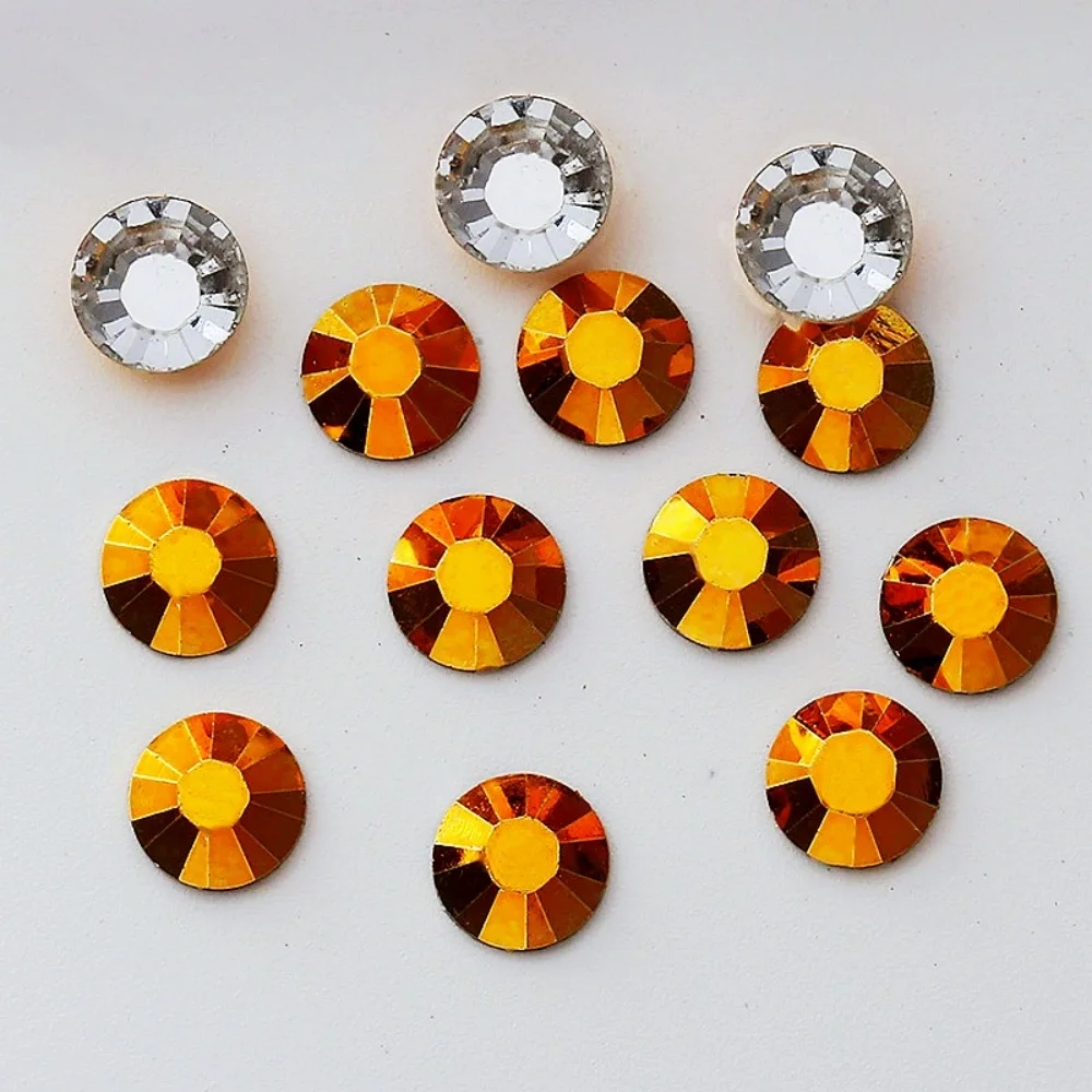 

SS10/16/130 A30 Metal Gold Color Flat Back Resin Rhinestones No Hot Fix Picture Phone Case Fingernail Accessory Rhinestone 500g