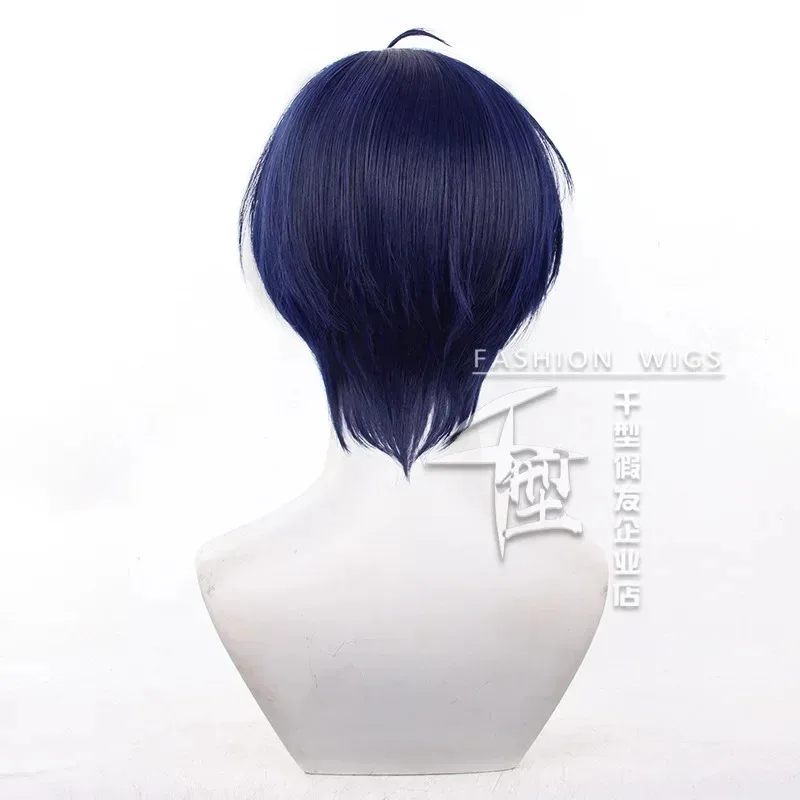 2025 aaa Anime Persona 3 Yuuki Cosplay Yuki Makoto Blue Short Synthetic Hair Wigs+ Wig Cap