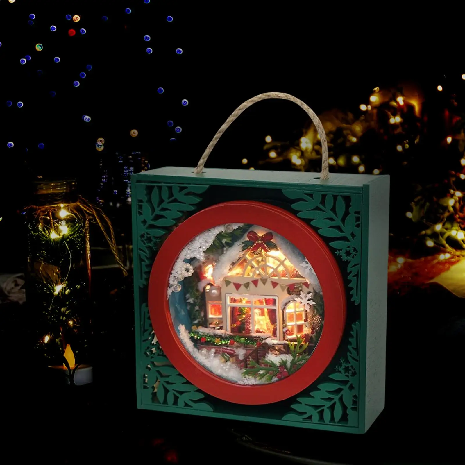 가벼운 미니 하우스 모델 키트로 DIY, 수제 크리스마스 장식