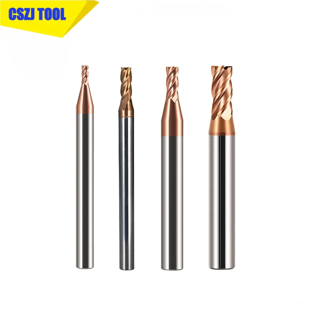 HRC55 CNC Cutter Tools 4 Flute Decimal Point End Mill D1.1-D5.9mm Carbide Tungsten Steel Milling Cutter 4 6 Shank Milling Cutter