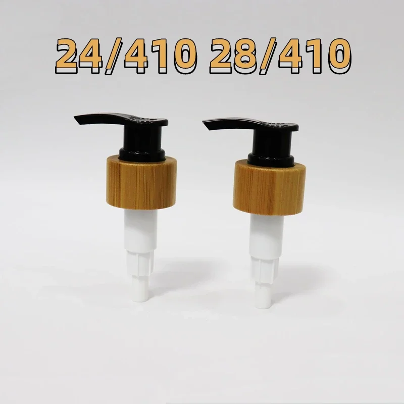 

24/410 28/410 Bamboo Black Lotion Pump Head for Cosmetic Bottle, Emulsion Pump Lid for Shampoo/Skincare Cream Container