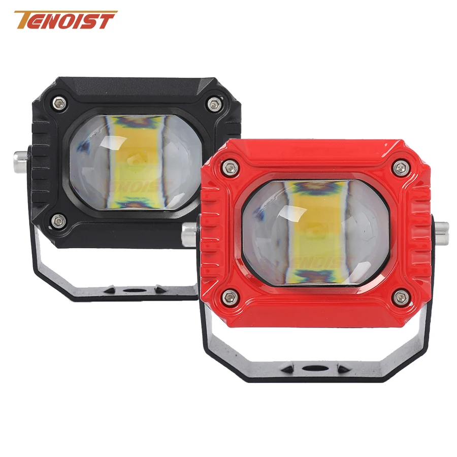 Super Bright 2.6 Inch White Yellow Wide View LED Head Work Driving Projector Light For Motorcycle ATV Car SUV Offroad 10-60V  DC