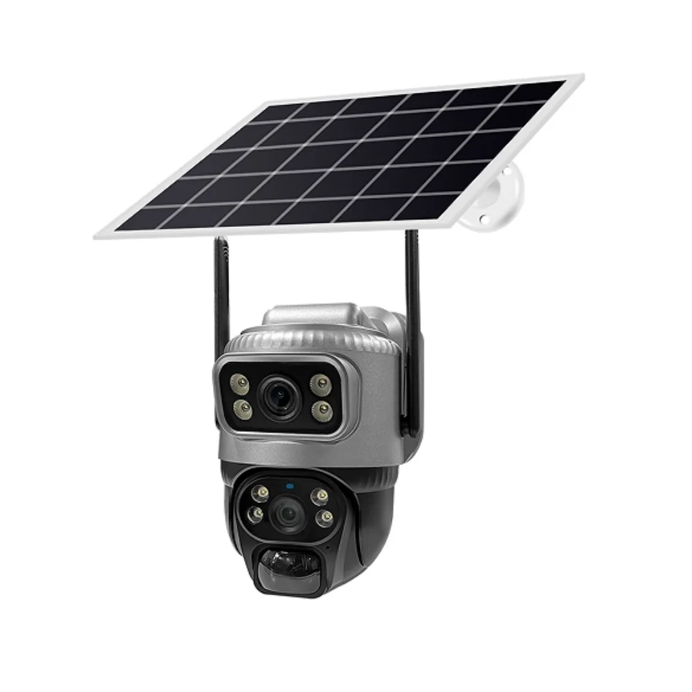 Kamera zewnętrzna V380 Pro 4G Solar, wodoodporna, 4K 8MP, 10X Zoom, podwójny obiektyw, PTZ, bateria, system bezpieczeństwa wideo, monitoring CCTV, kamera IP. — 2