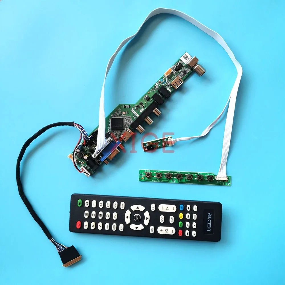 

Kit DIY Driver Controller Board For BT101IW01 V.0 BT101IW03 V.0 HDMI+VGA+AV+USB Analog TV 40Pin LVDS 1024x600 Laptop Panel 10.1"