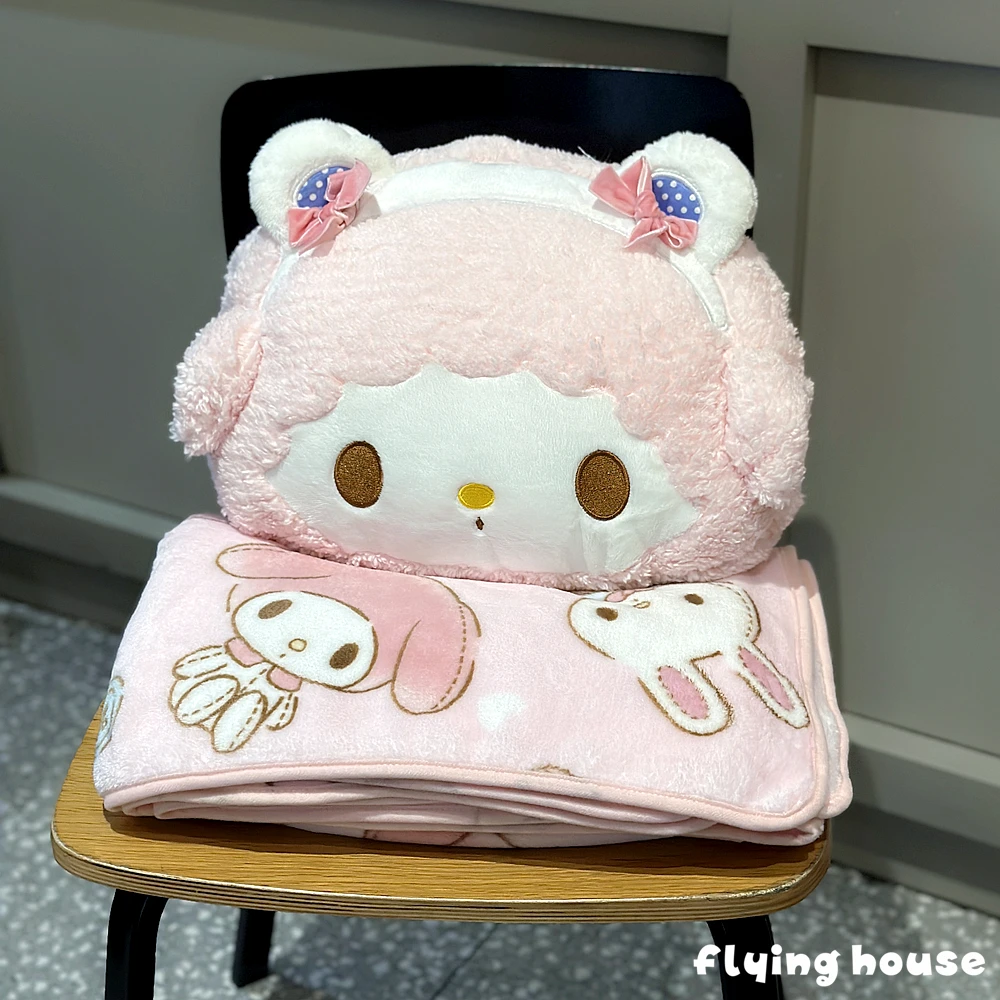 Sanrio Kussen Deken 2-in-1 My Melody Kussen Deken Zacht Knuffelig Sierkussen Rugkussen Slaapbank Warme Deken Kerstcadeau