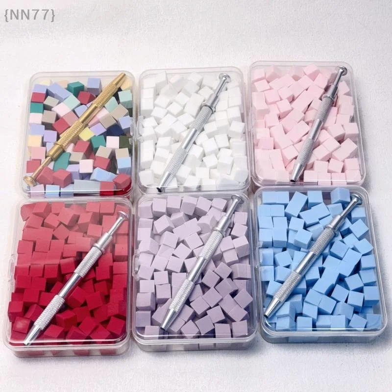 Brosses éponge dégradées pour Nail Art, avec outils pour vernis Gel, poudre à paillettes, accessoires de manucure, 100 pièces/boîte