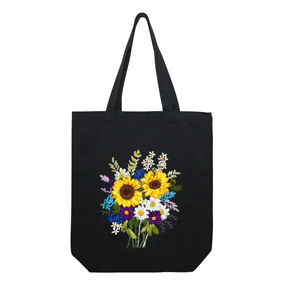 Unvollendetes Stickset, handgefertigte Umhängetasche, Blumen- und Pflanzenmuster, DIY-Bastelbedarf, Materialpaket für Starter