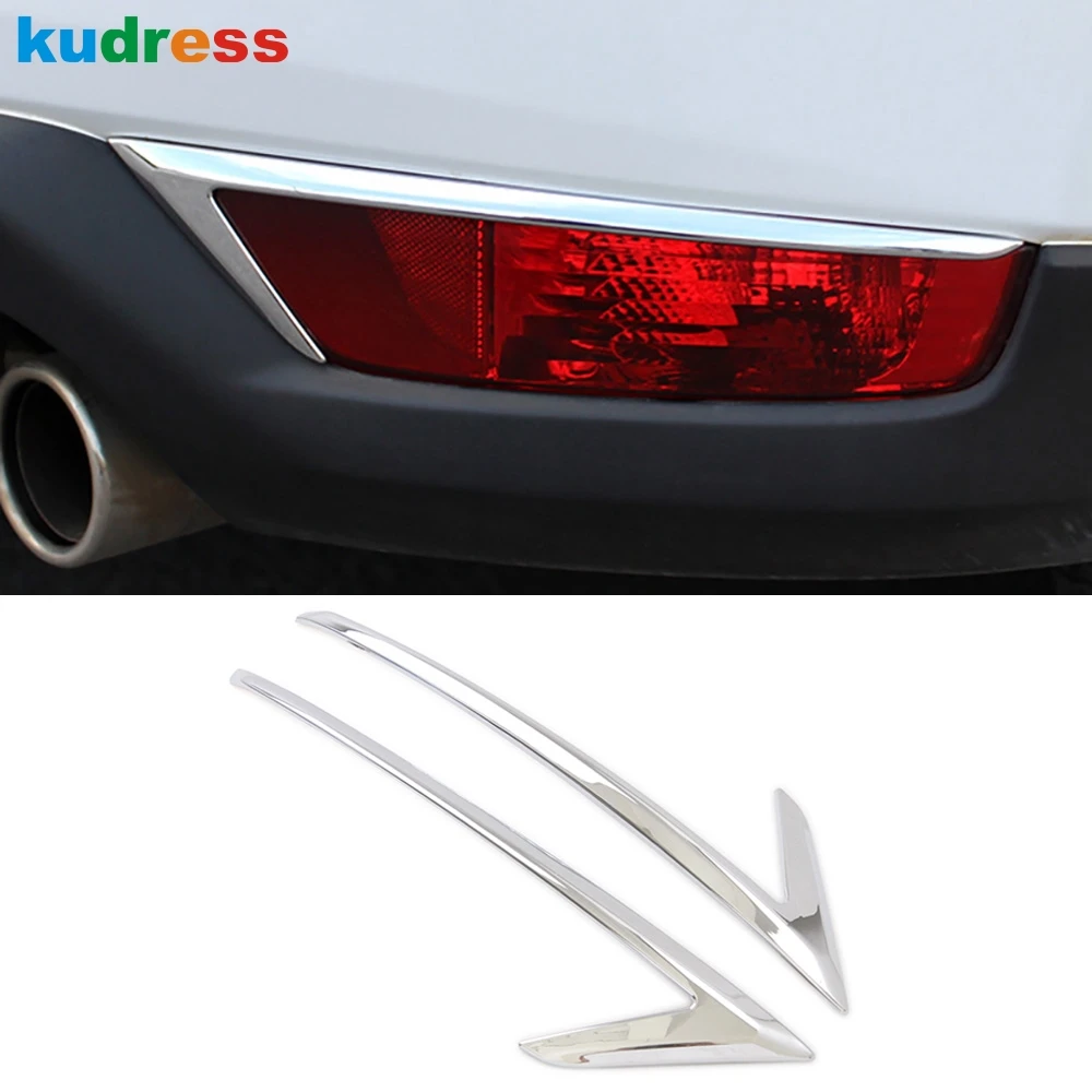 Rear Fog Light Lamp Eyebrow Cover Trim For Mazda CX-5 CX5 KF 2017-2021 Chrome Car Tail Foglight Eyelid Molding Strip Accessories