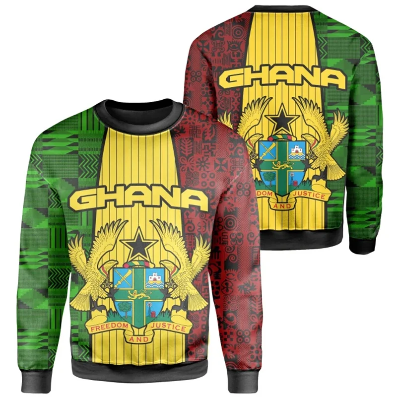 

Ghana Flag Map Graphic Sweatshirts For Men Clothes Fashion Women Sweater Casual Male Streetwear Autumn Pullovers Boy Tracksuit