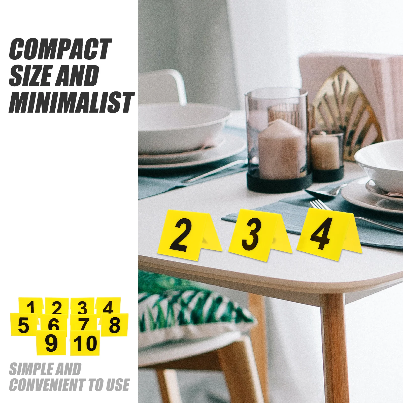 

10Pcs Restaurant Table Numbers Acrylic V Shape Reusable Double Sided Number Markers for Wedding Party Banquet Table Number Signs