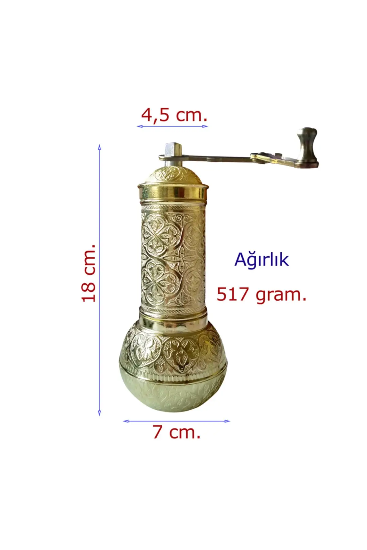 Nostalgic Ottoman Coffee Mill And Spice Mill Zamak Coffee Mill Coarse Grinder Patterned Authentic Kitchen Accessory