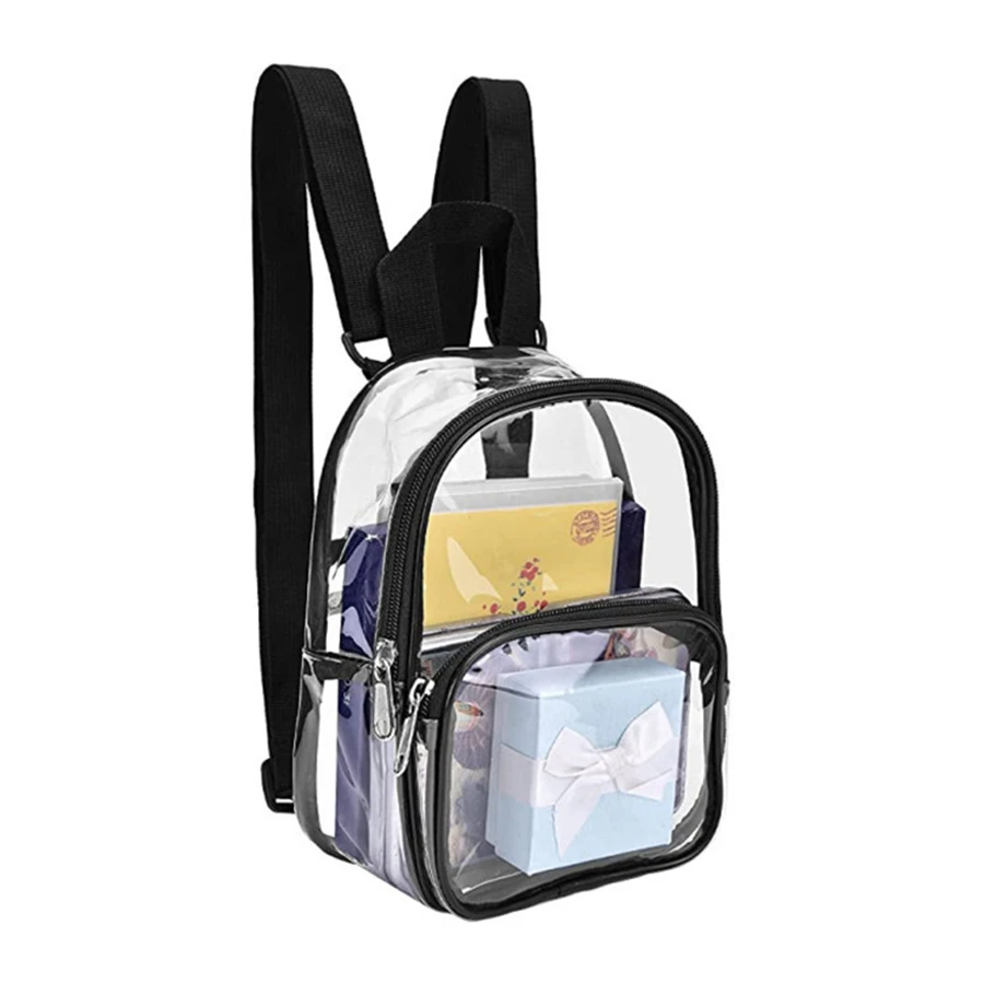 Small Clear Backpack Transparent PVC Backpack Summer Waterproof Beach Cell Phone bag for Travel School Storage Backbags