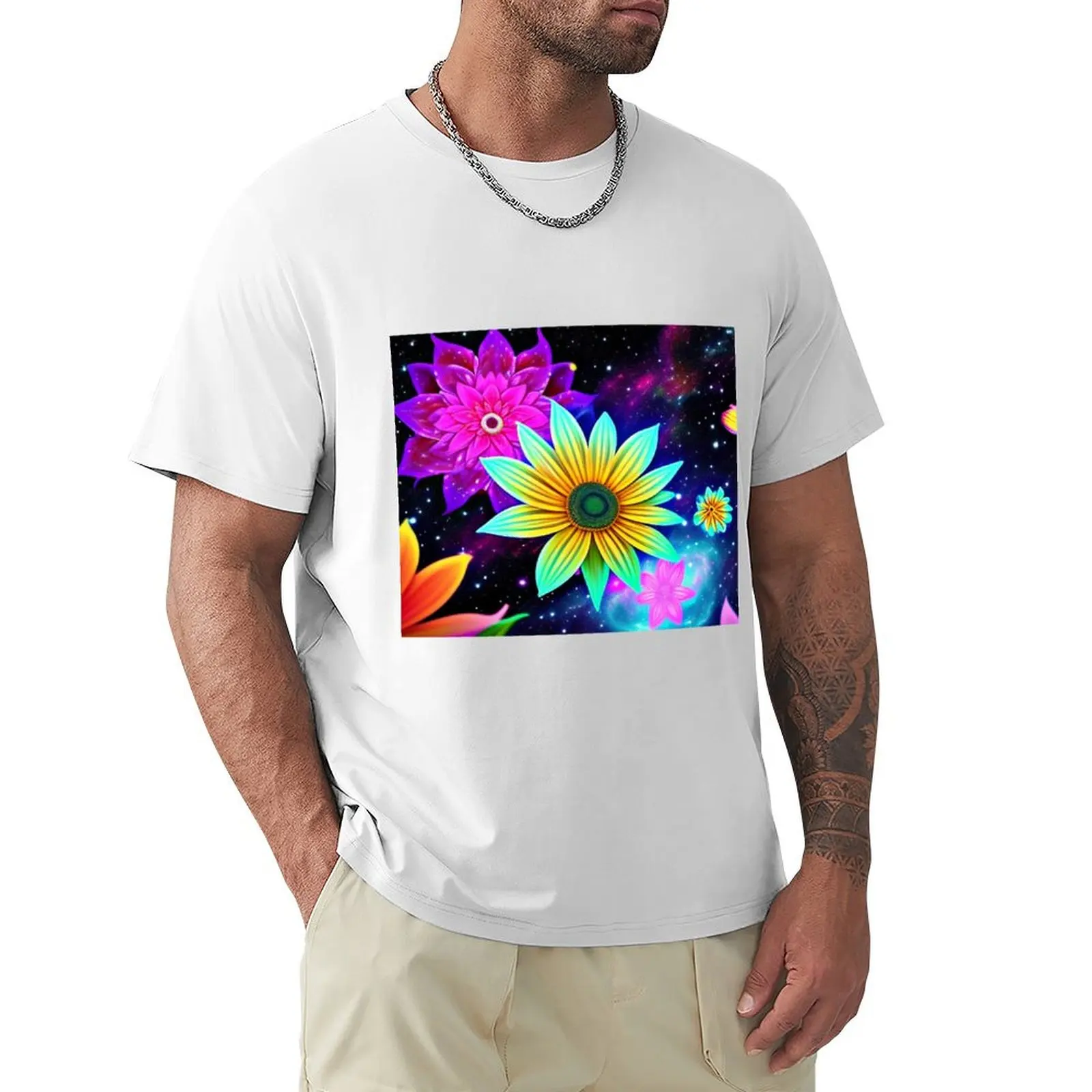 Trippy flowers T-shirt for a boy new edition plus sizes mens graphic t-shirts big and tall