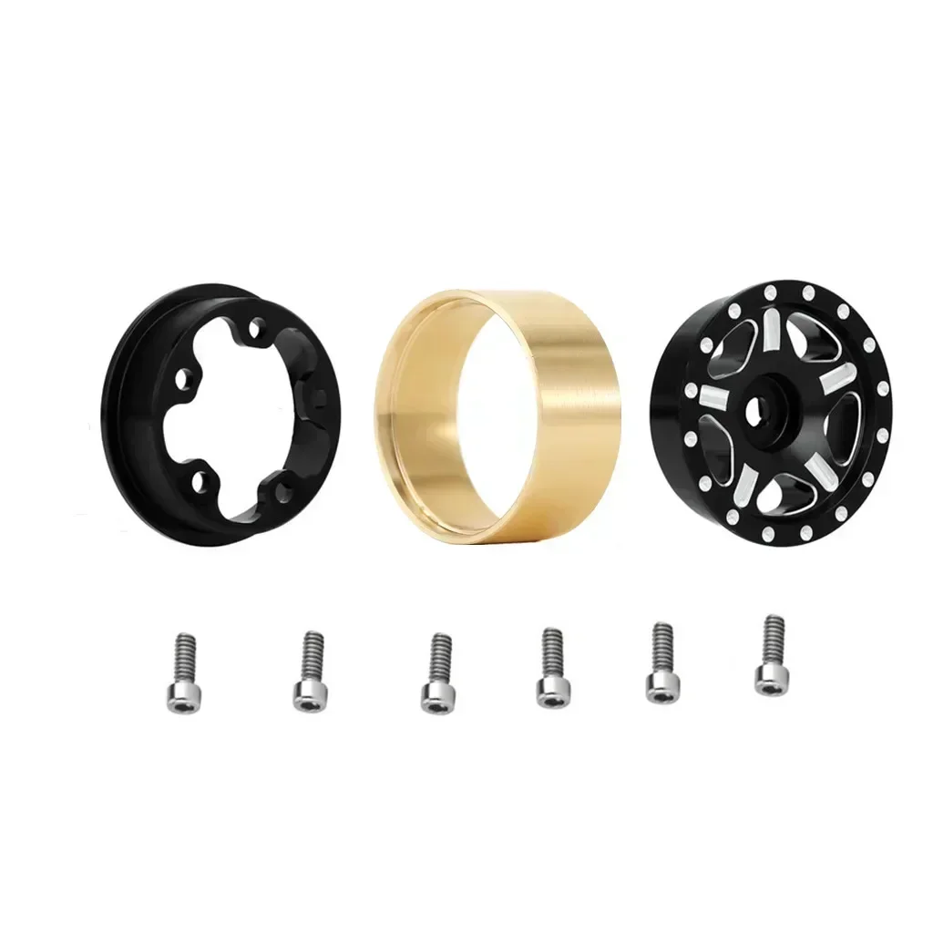 

4 шт., 12 г, латунное внутреннее кольцо с замком, зажимное кольцо, подходит для обода колеса 1,0 дюйма для 1/24 RC Crawler Axial SCX24, обновленные детали