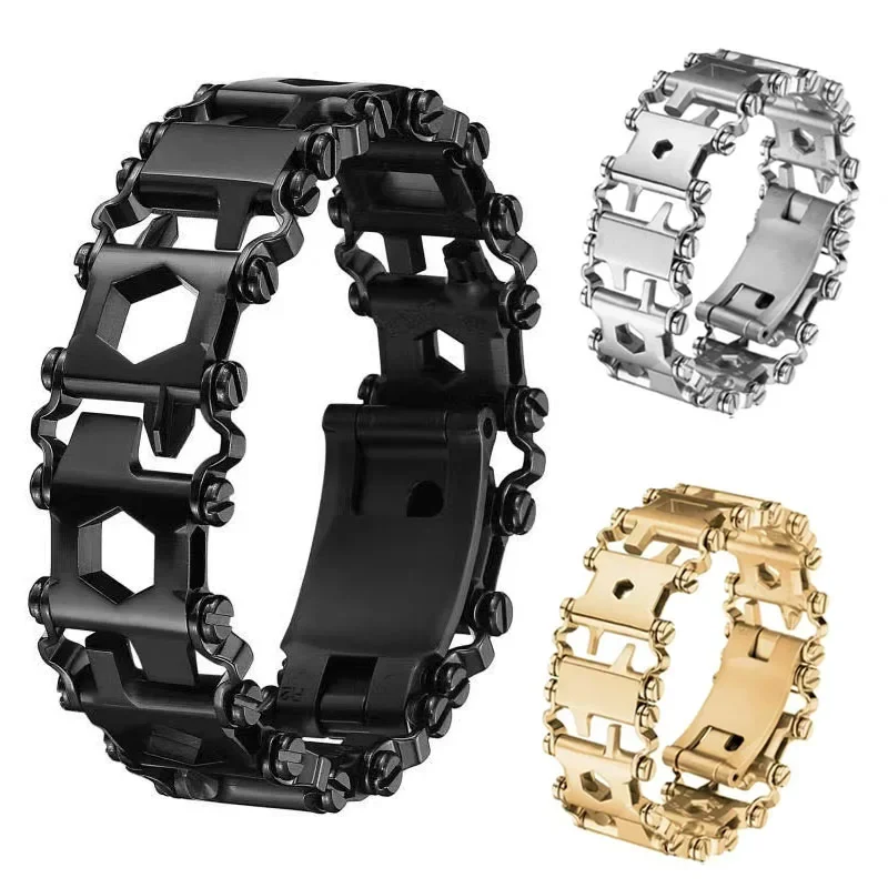 Tread Bracelet 29 In 1 Multi Tool Bracelets Stainless Steel Outdoor Survival Screwdriver Hand Tools Kit Watch Strap Accessories