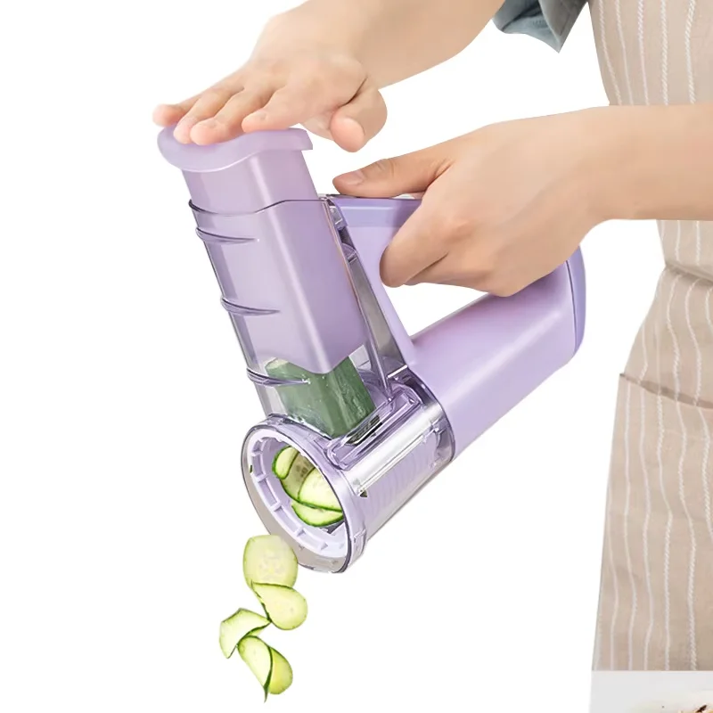 Multifunctional Electric Handheld Light Metal Steel Food Processor Handheld Gadget Cutting Fruit Electric Vegetable Slicer