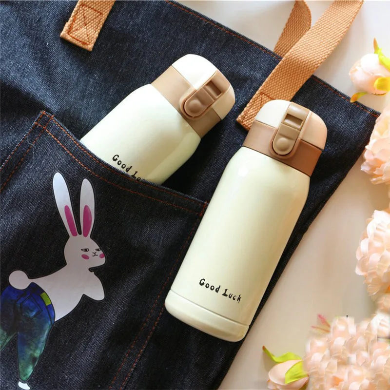 

350ml/200ml Goodluck Compact and Cute Dopamine Mini Insulated Cup Portable Creative Big Belly Water Cup Pocket Cup