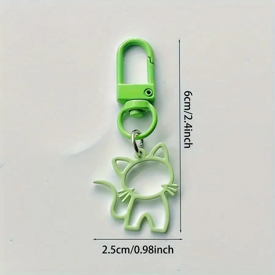 1/5/10/20/50/100pcs Colorful, Openwork, and Cute Cat Keychain - Cartoon-Style Alloy Charm for Car Keys and Backpacks, Perfect Gi
