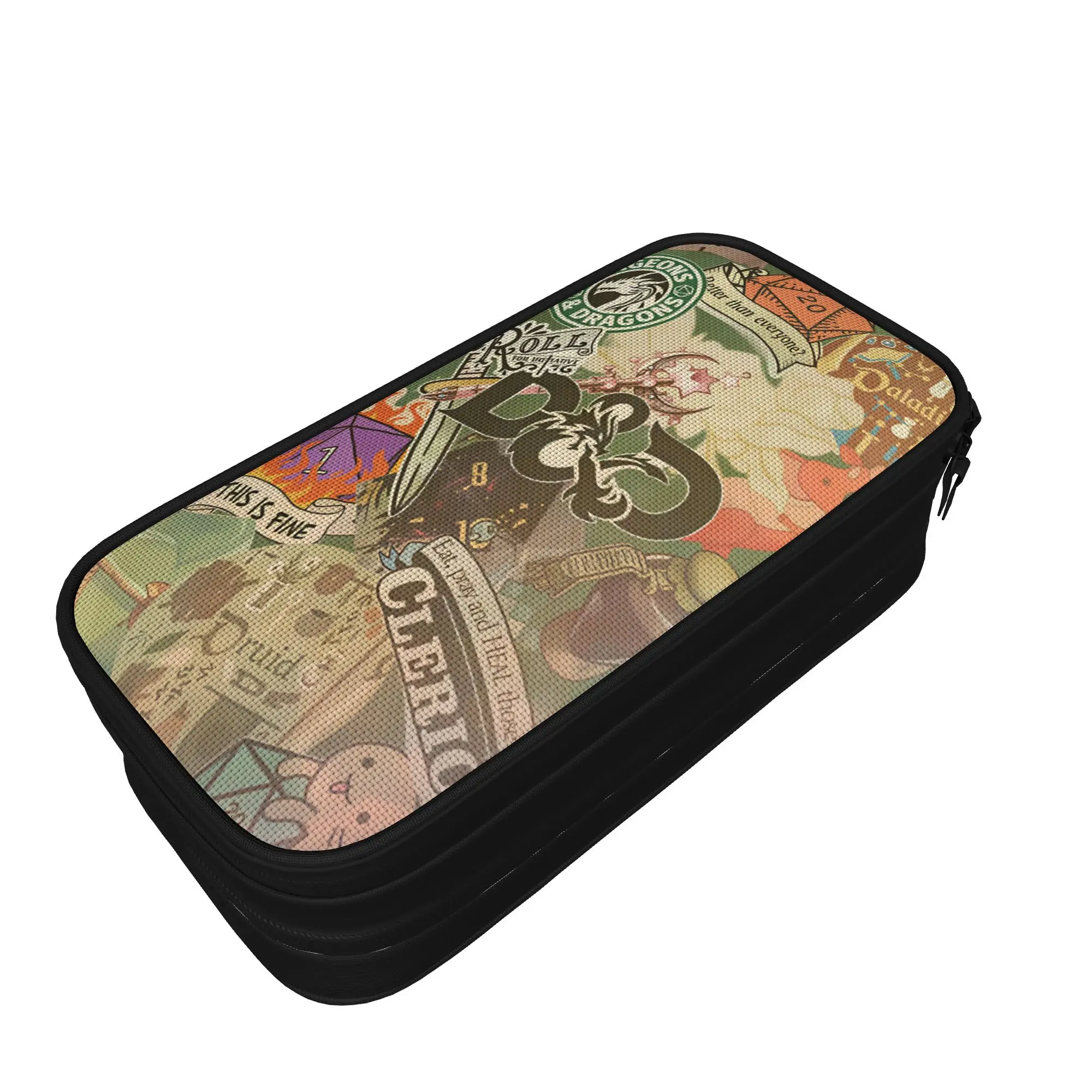 Kawaii Pencil Case Dungeon Dragon DND Pencil Box  School Pencil Cases Child Zipper Design School Stationery