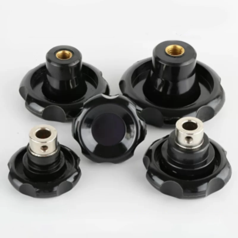 Six-Star Wave Bakelite Handwheel Round Corrugated Handle Hand Tighten Nut Replacement Parts for CNC Milling Machine 3D Printer