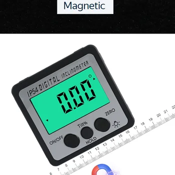 Neoteck precision digital inclinometer electron goniometers 4*90 degree magnetic base digital protractor angle finder bevel box