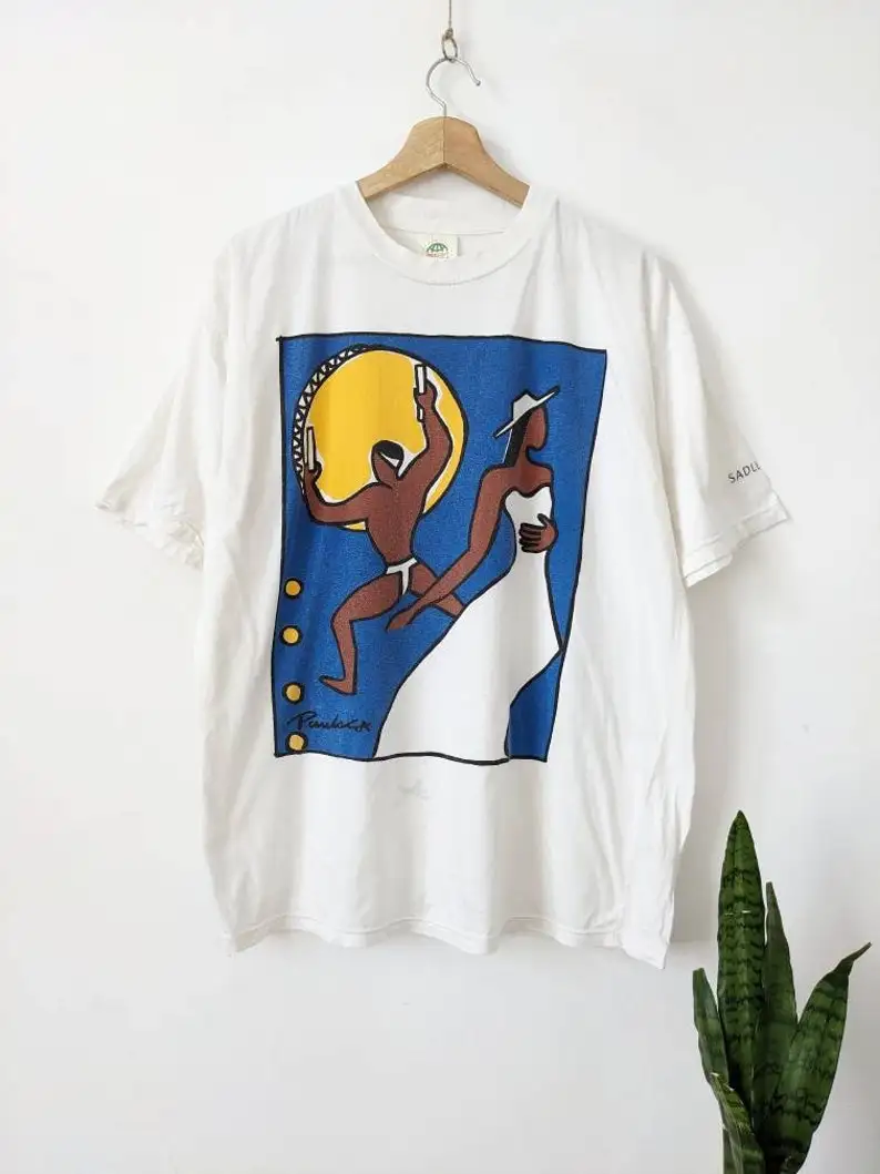 Vintage Art T-Shirt Graphic 90s Rare Overprint Paint Artist Merch