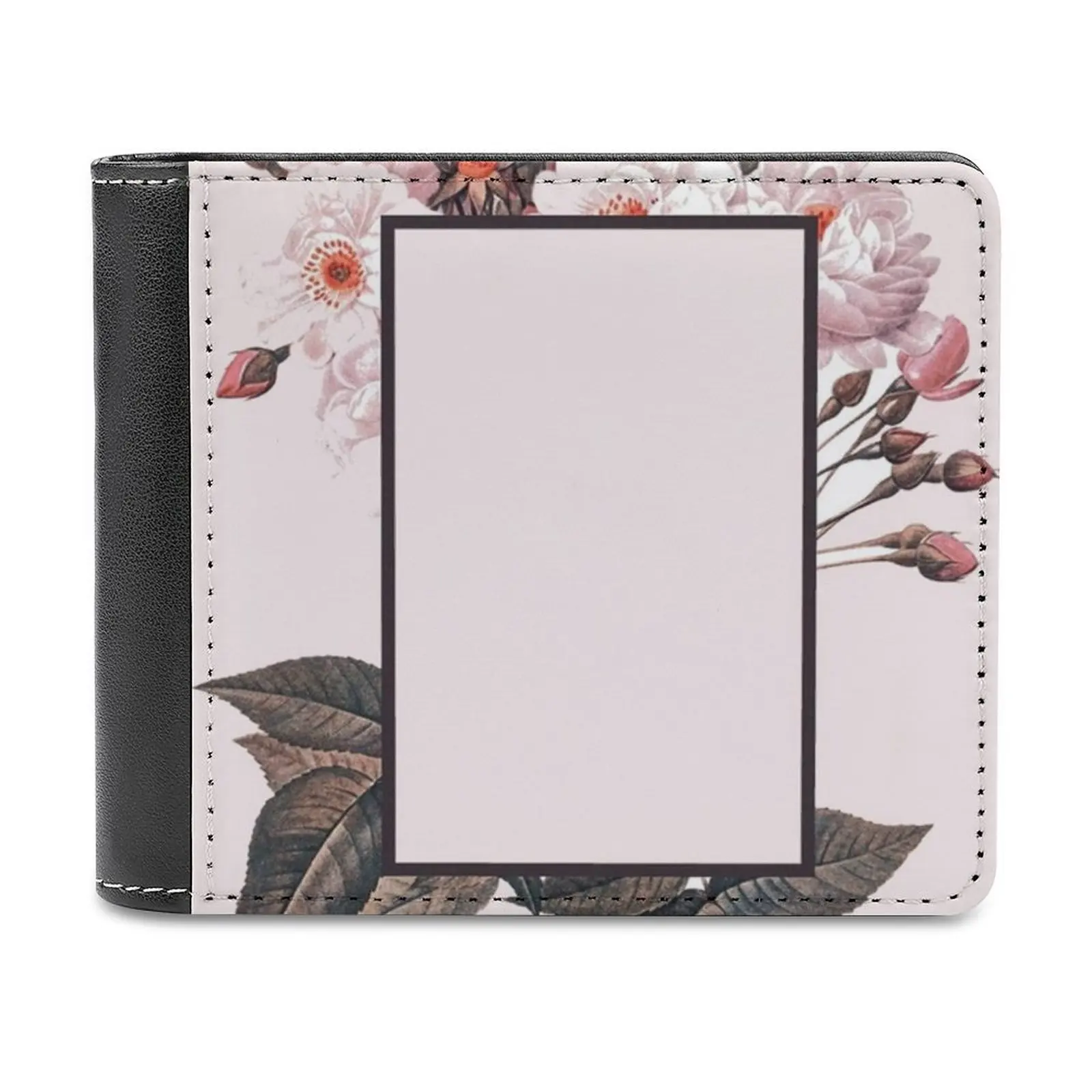 Pink Rectangle Flowers Business Men Wallets Small Money Purses New Design Dollar Price Top Wallet The 1975 Pink Rectangle Logo