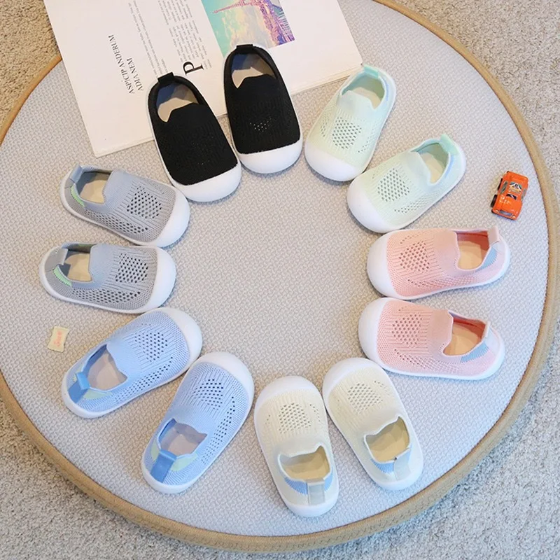2026 New Baby Shoes Mesh Knit Breathable Kid Girls Boys 0-3T Summer Slip-On Casual Sneakers Toddler Non-Skid Prewalker