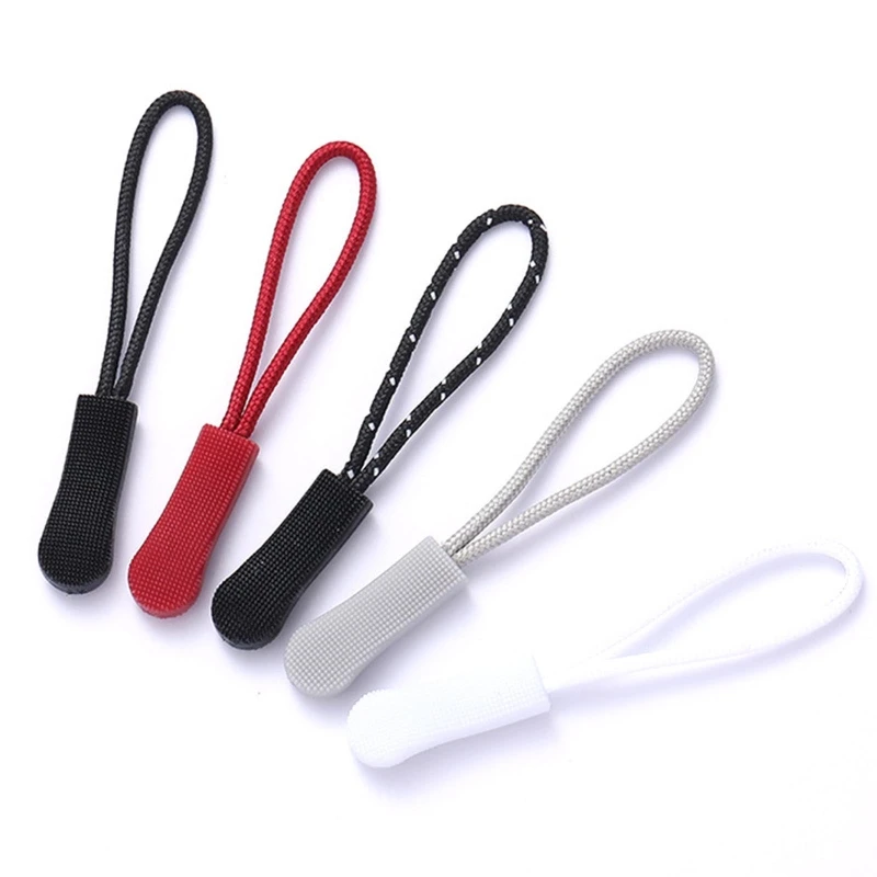 10pcs Zipper Pull Puller End Fit Rope Tag Replacement Clip Broken Buckle Fixer Zip Cord Tab Travel Bags Suitcase Tent Backpack